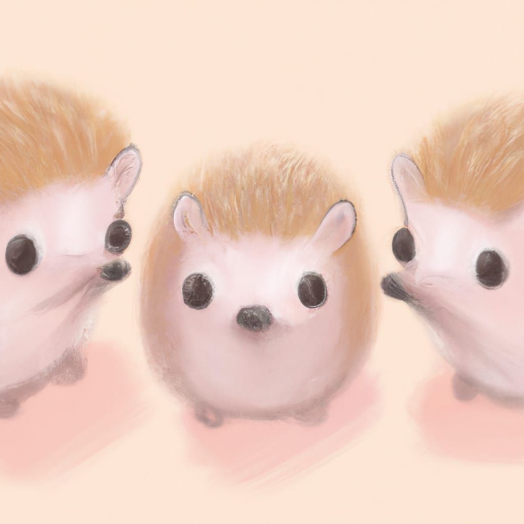 Detailed Pastel Hedgehogs Digital Art