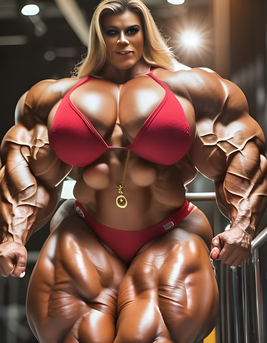 Voluptuous Female Bodybuilder Posing for Camera
