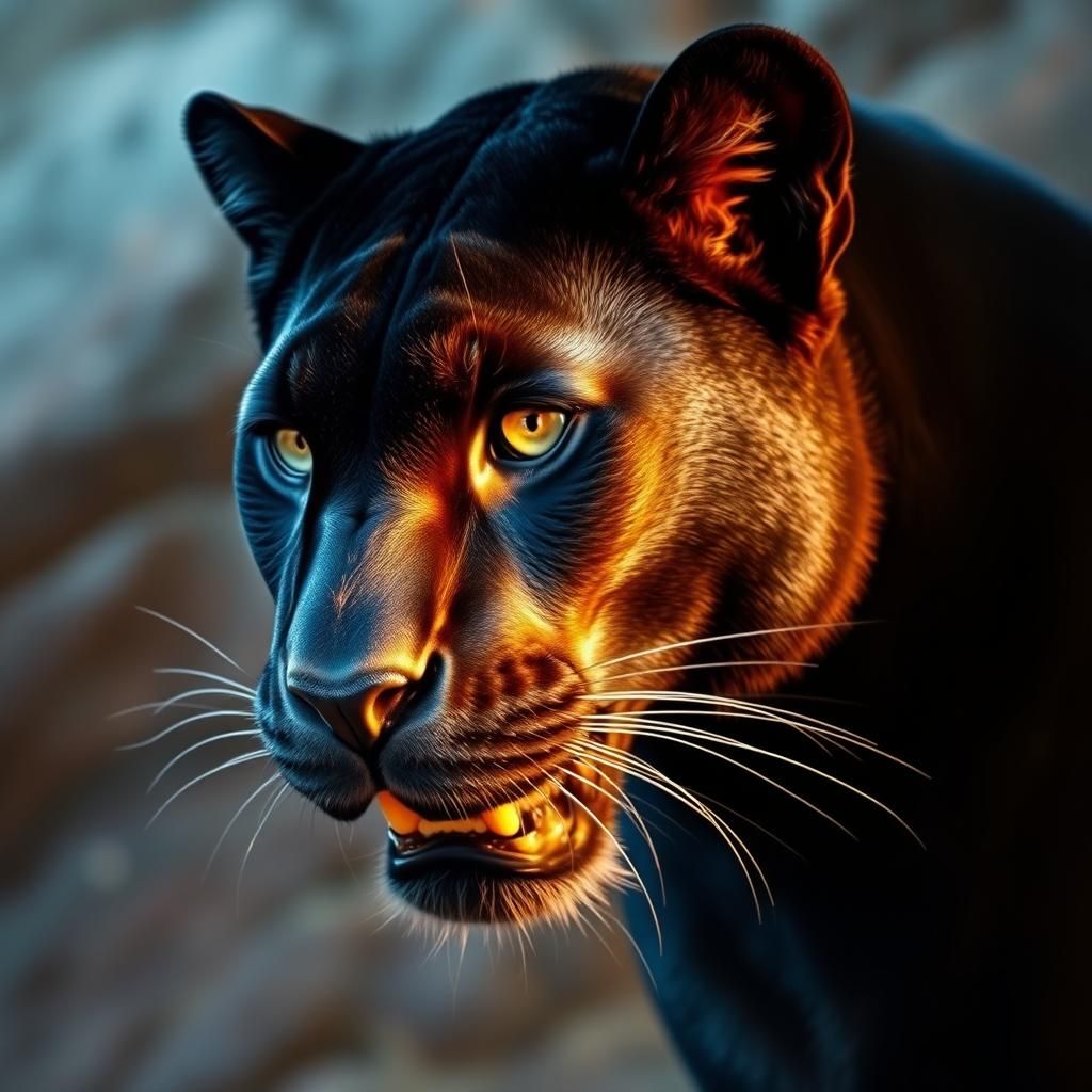 Regal Black Panther Portrait with Cinematic Flair