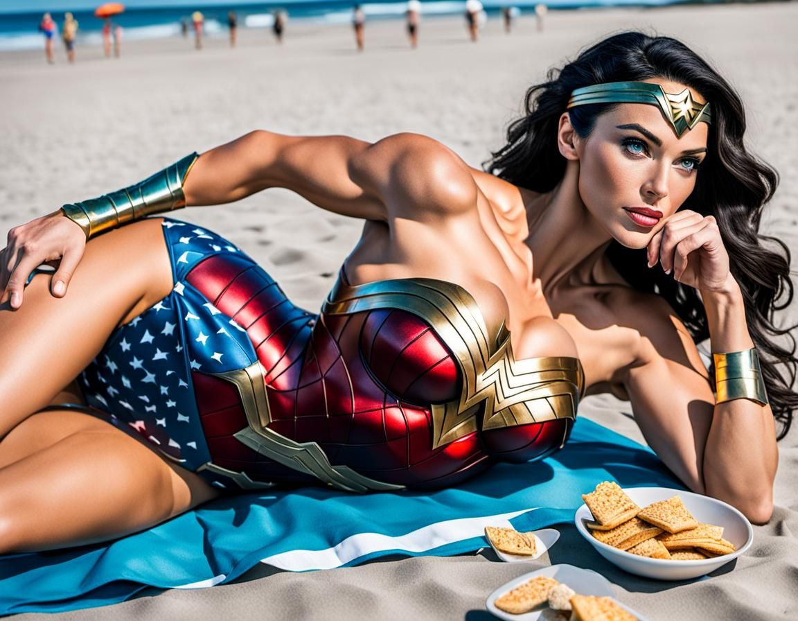Wonder Woman Beach Vacation