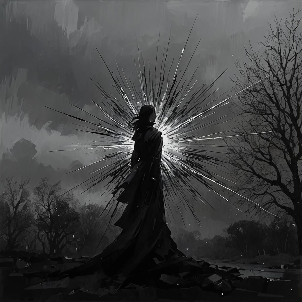 Abstract Impressionist Art Print with Celestial Forms