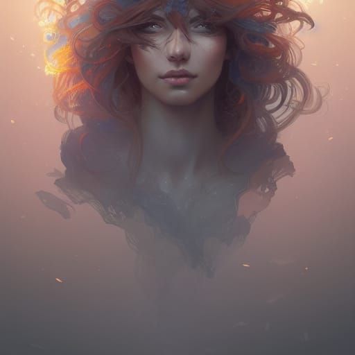 Mystical Portrait in Steampunk Dieselpunk Style