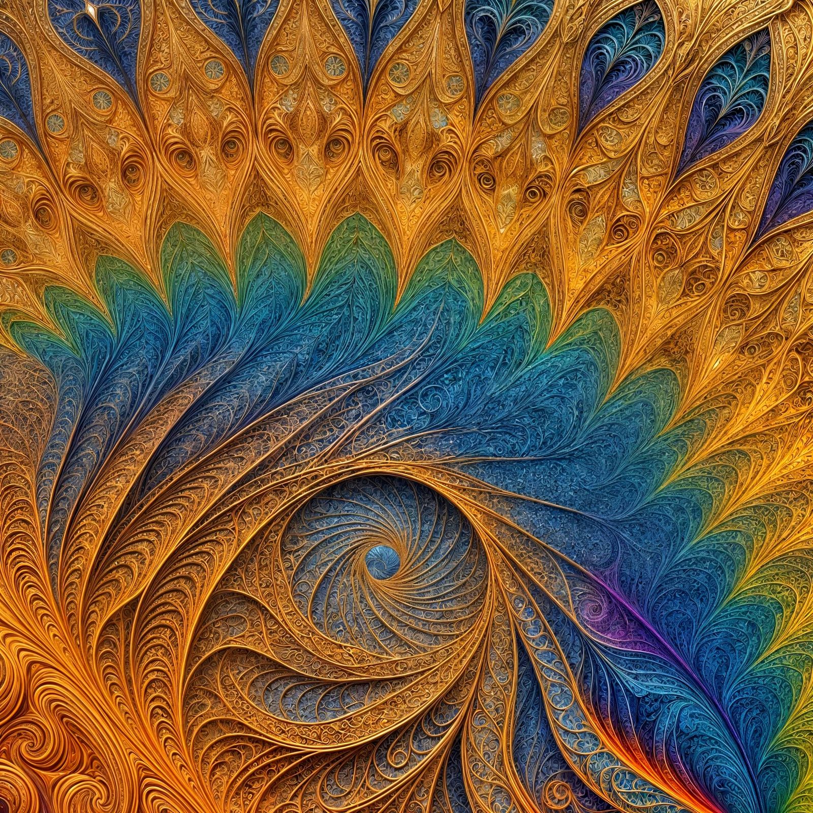 Fractal Mona Lisa Mural in Professional Photography Style