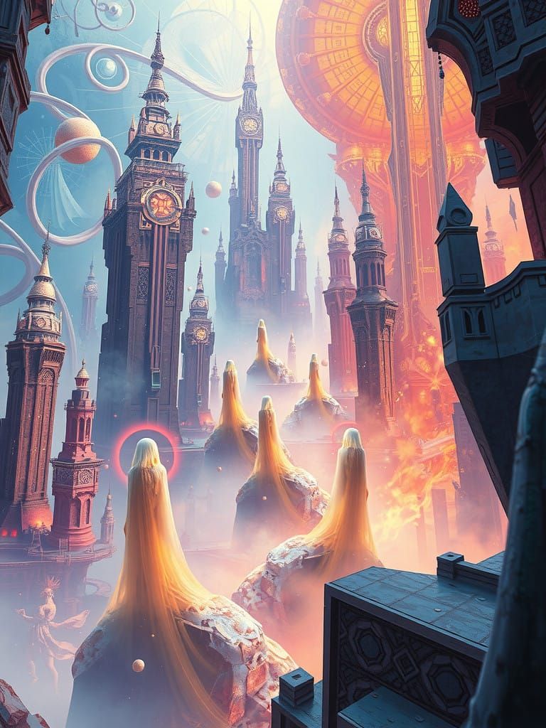 Surreal Cityscape Unfolds in Higher Dimension