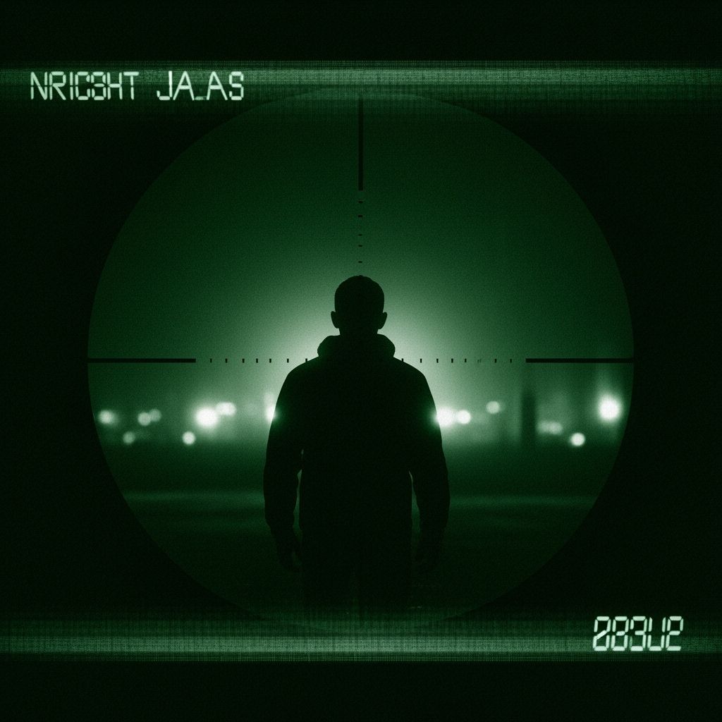 Grainy Green Night Vision Footage of Solitary Figure