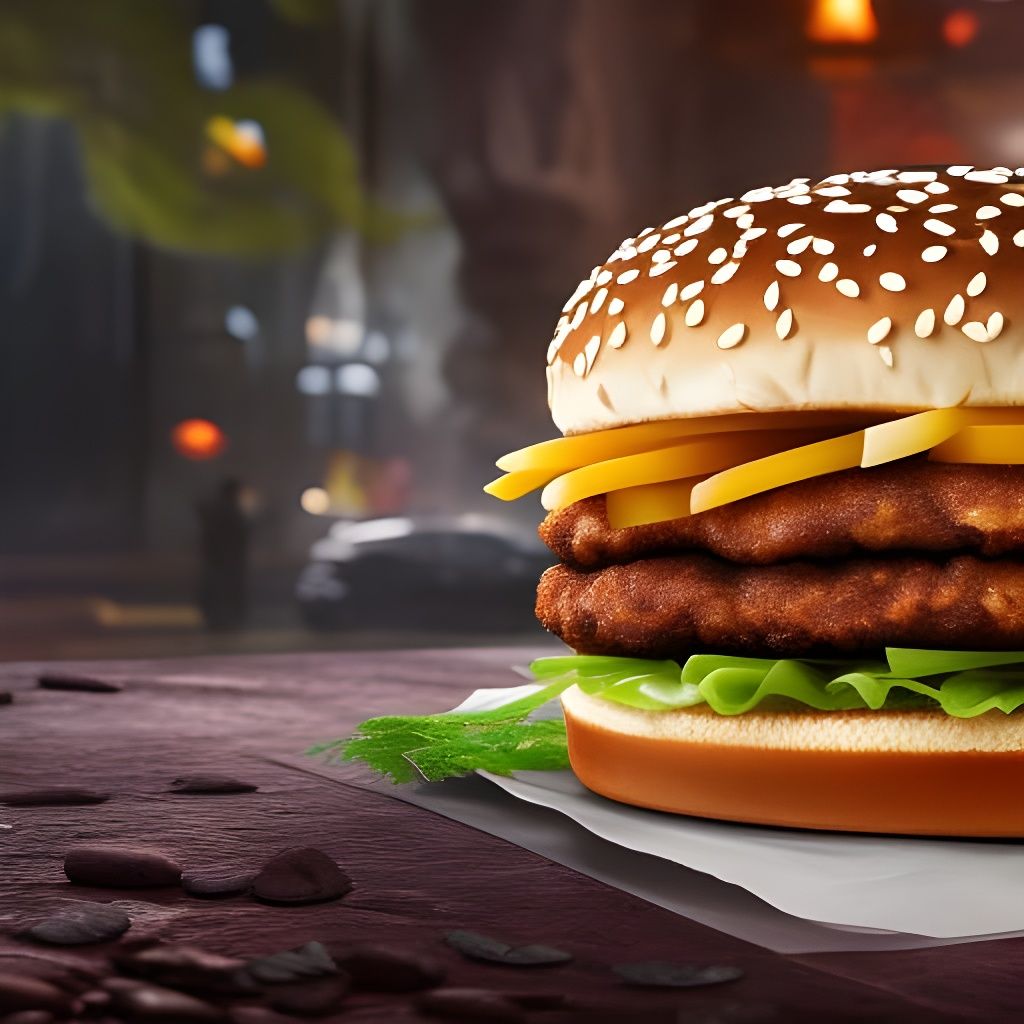 Detailed Matte Painting of a Big Mac Meal