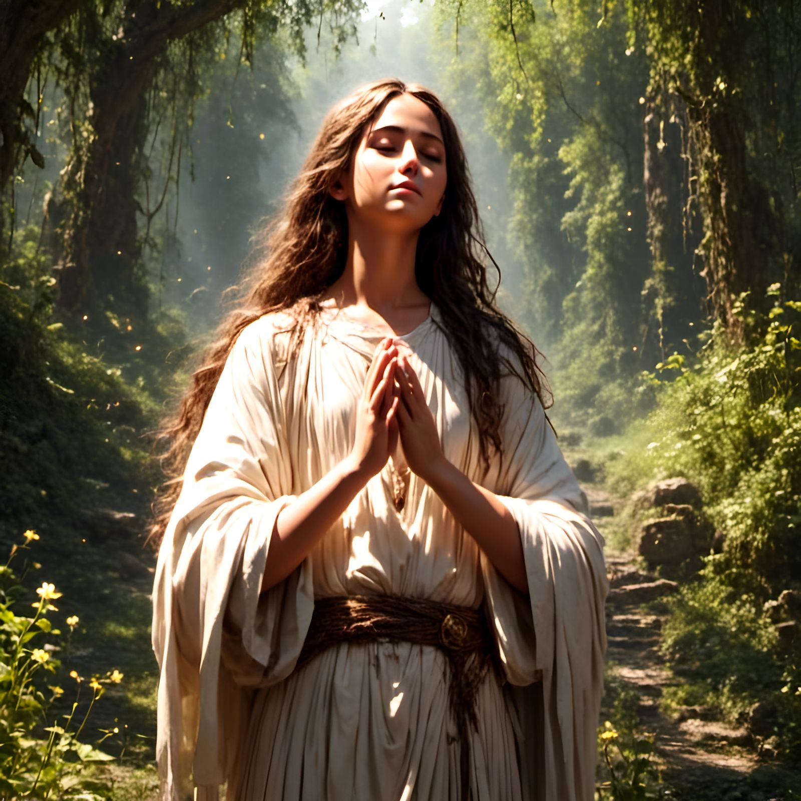 Peaceful Jesus Portrait in Animation Style