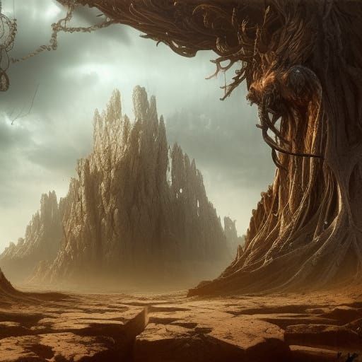 Fantasy Desert Landscape in Digital Matte Painting