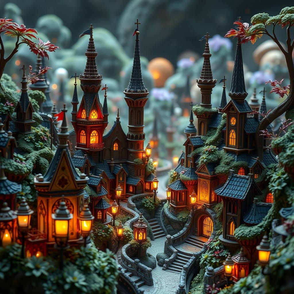 Mystical Cityscape of Wonder in 8K Resolution