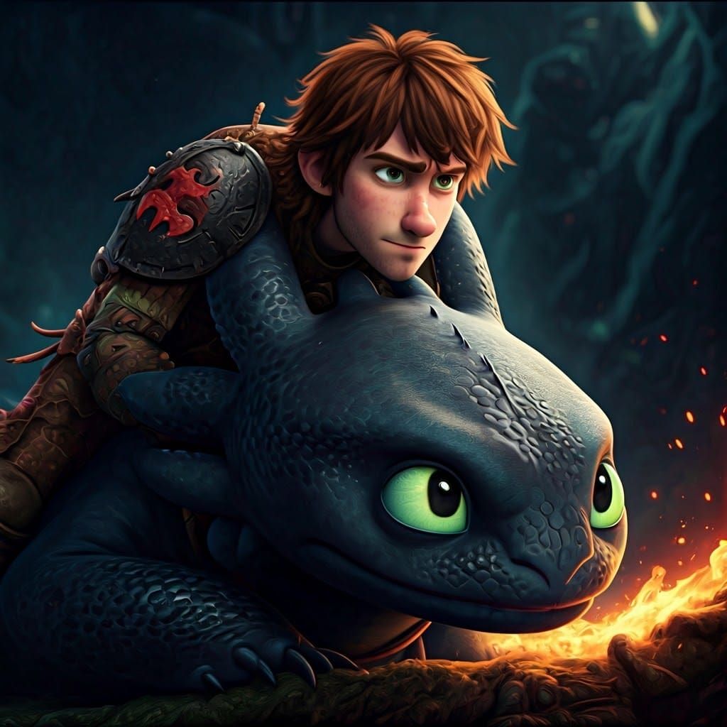 Hiccup and Toothless: a Fantasy Concept Art