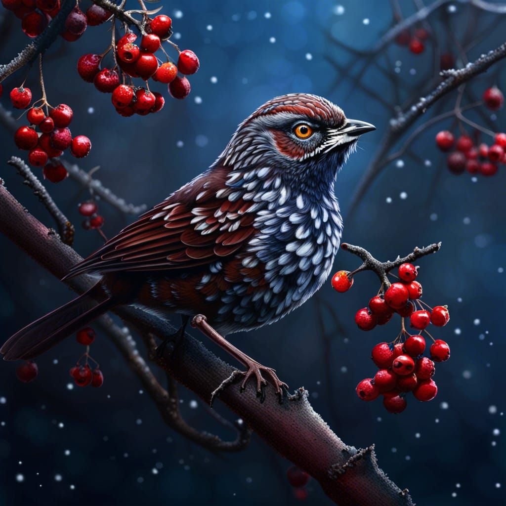 Majestic Fox Sparrow in Mystic Setting