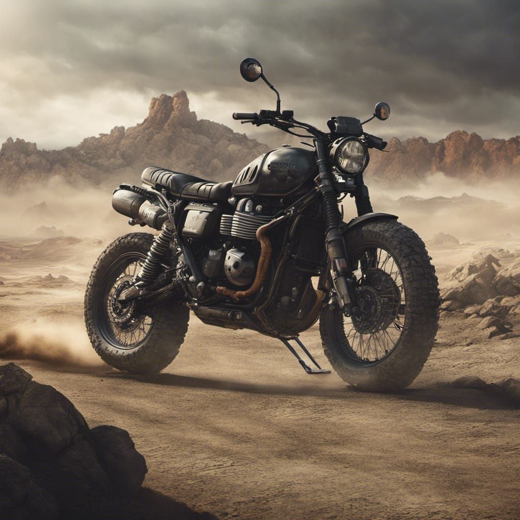 Mad Max Triumph Scrambler Motorcycle: Digital Painting