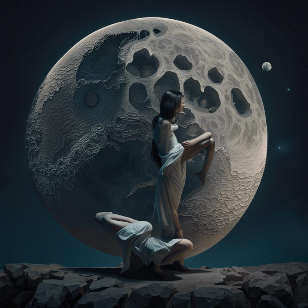 Lunar Phases Embodied on Woman