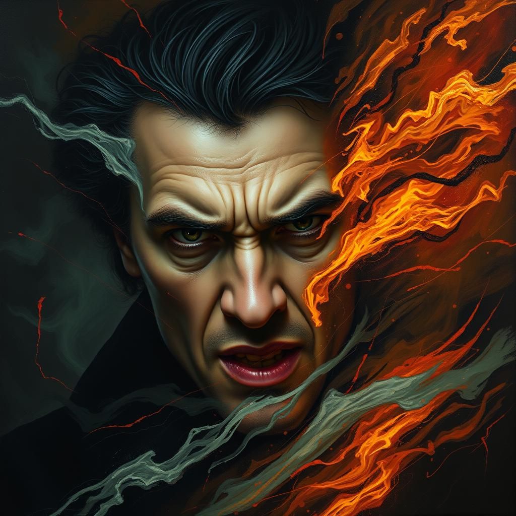 Fiery Personality in Storm, Chiaroscuro Inspired