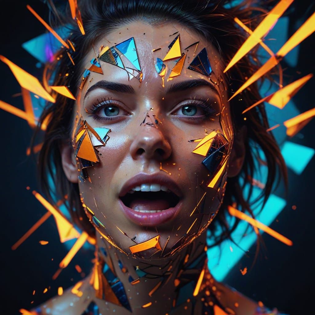 American Portrait With Kaleidoscope Effects Yells