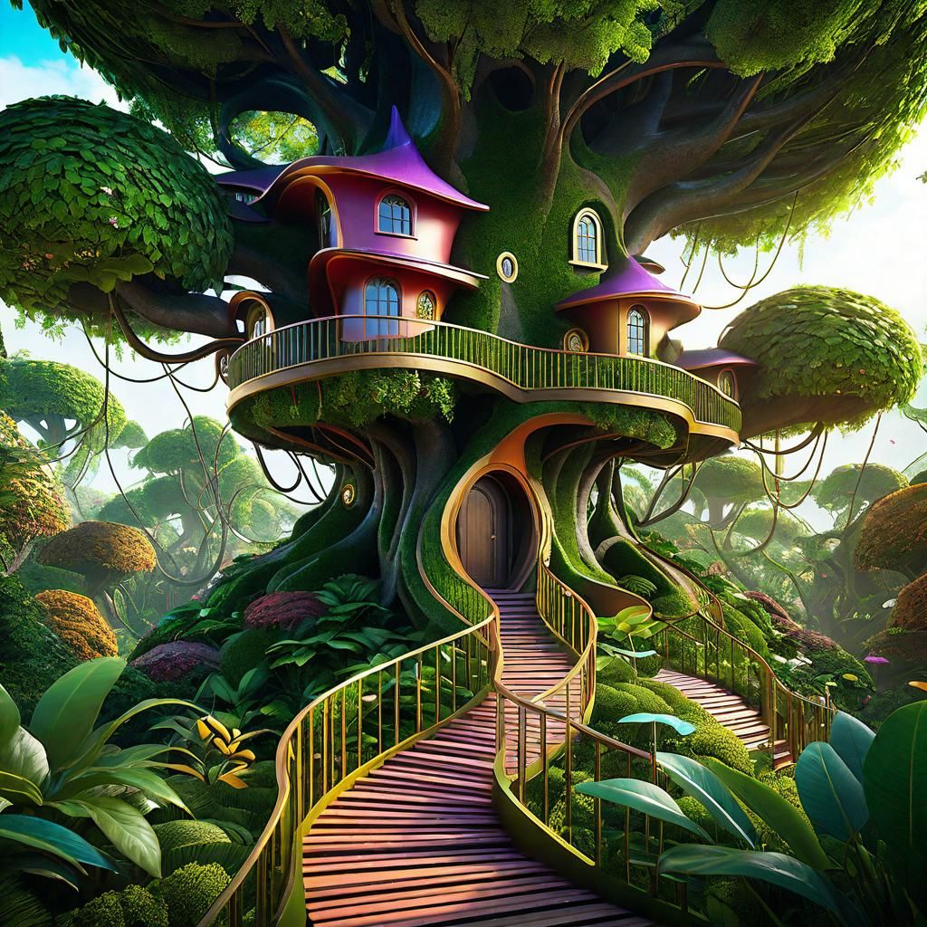 Surreal Organic Abode: Fantasy Concept Art