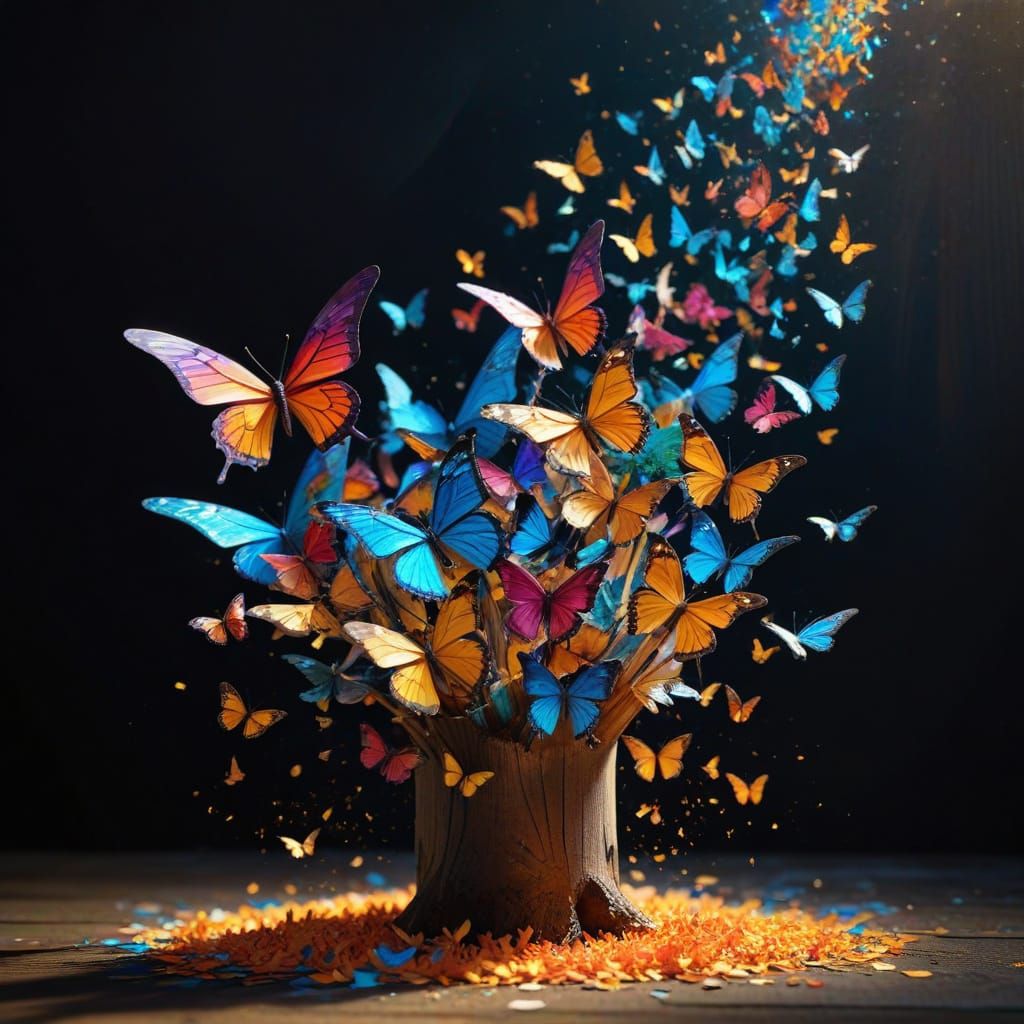 Butterflies Emerge from Pencil Shavings in Vibrant Concept A...