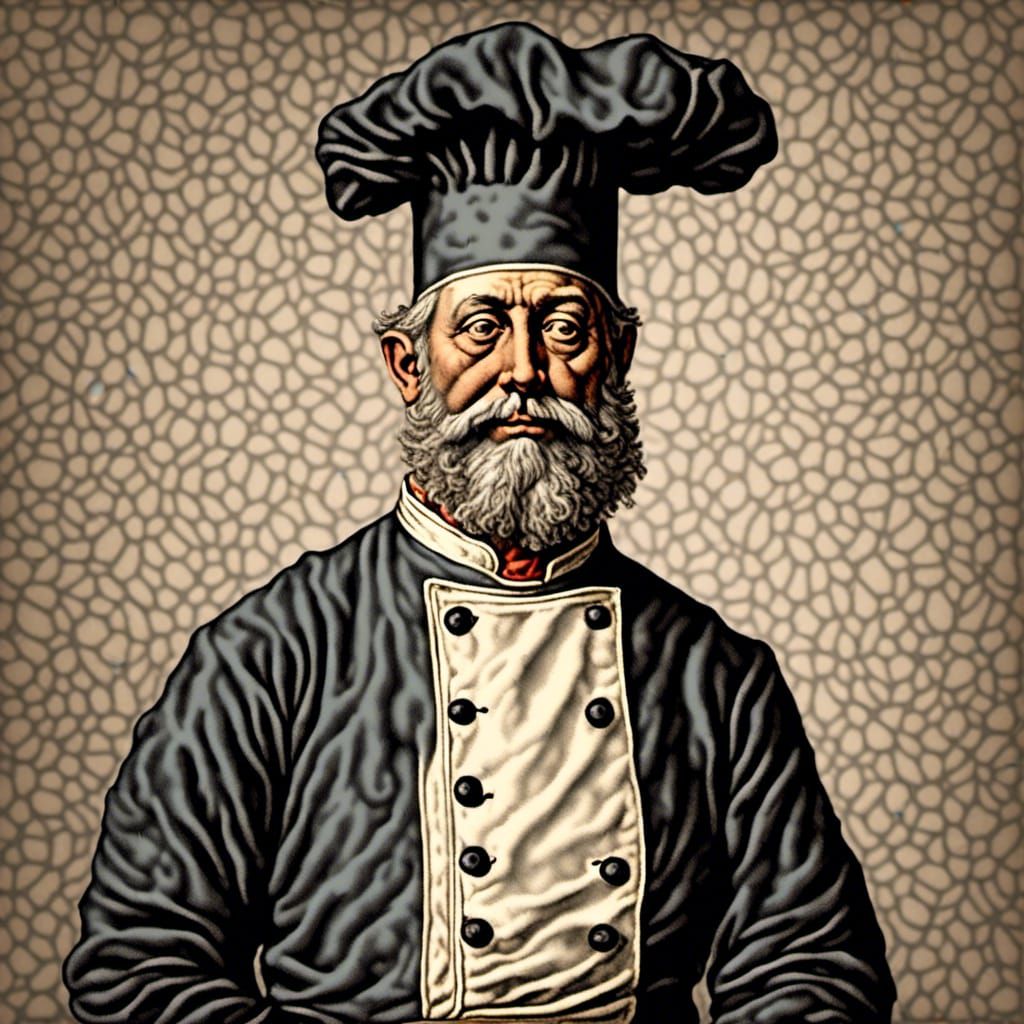 Chef in Urban Scratchboard Style