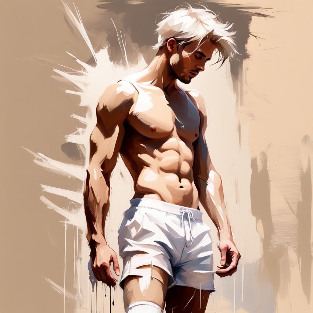 Dreamy Soccer Player in Distressed Cartoon Style