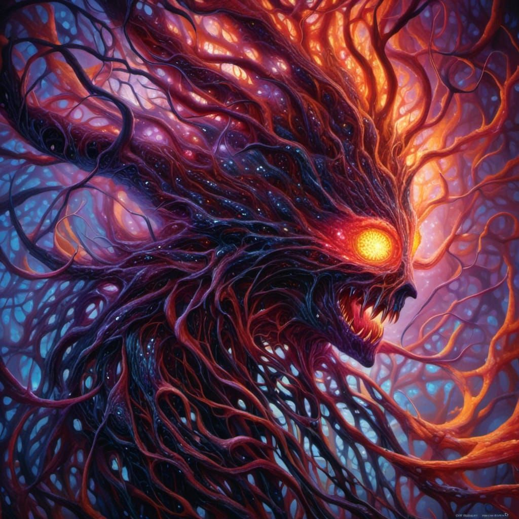 Gothic Bioluminescent Fairy in Enchanted Forest