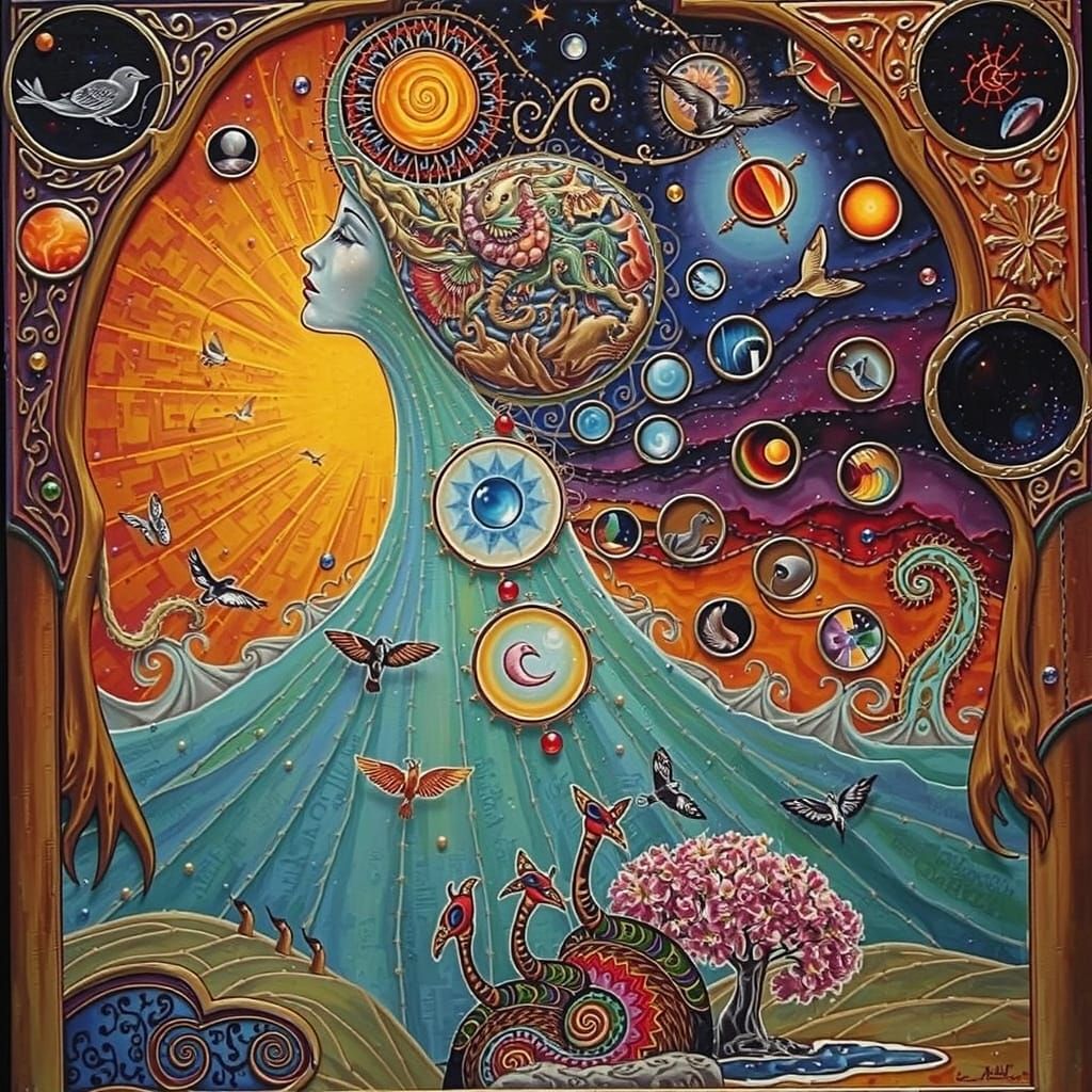 Biomorphing Geoglyph Synchronism // Josephine Wall  QUAD sd1.5 —4 evol QUAD 4
