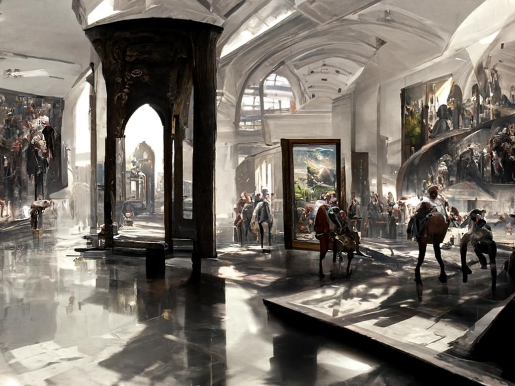 Exchange Arcade Charlotte Mural in Oil Painting Style