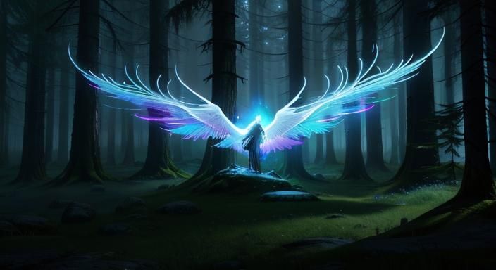 Ethereal Being Rises in Ancient Forest