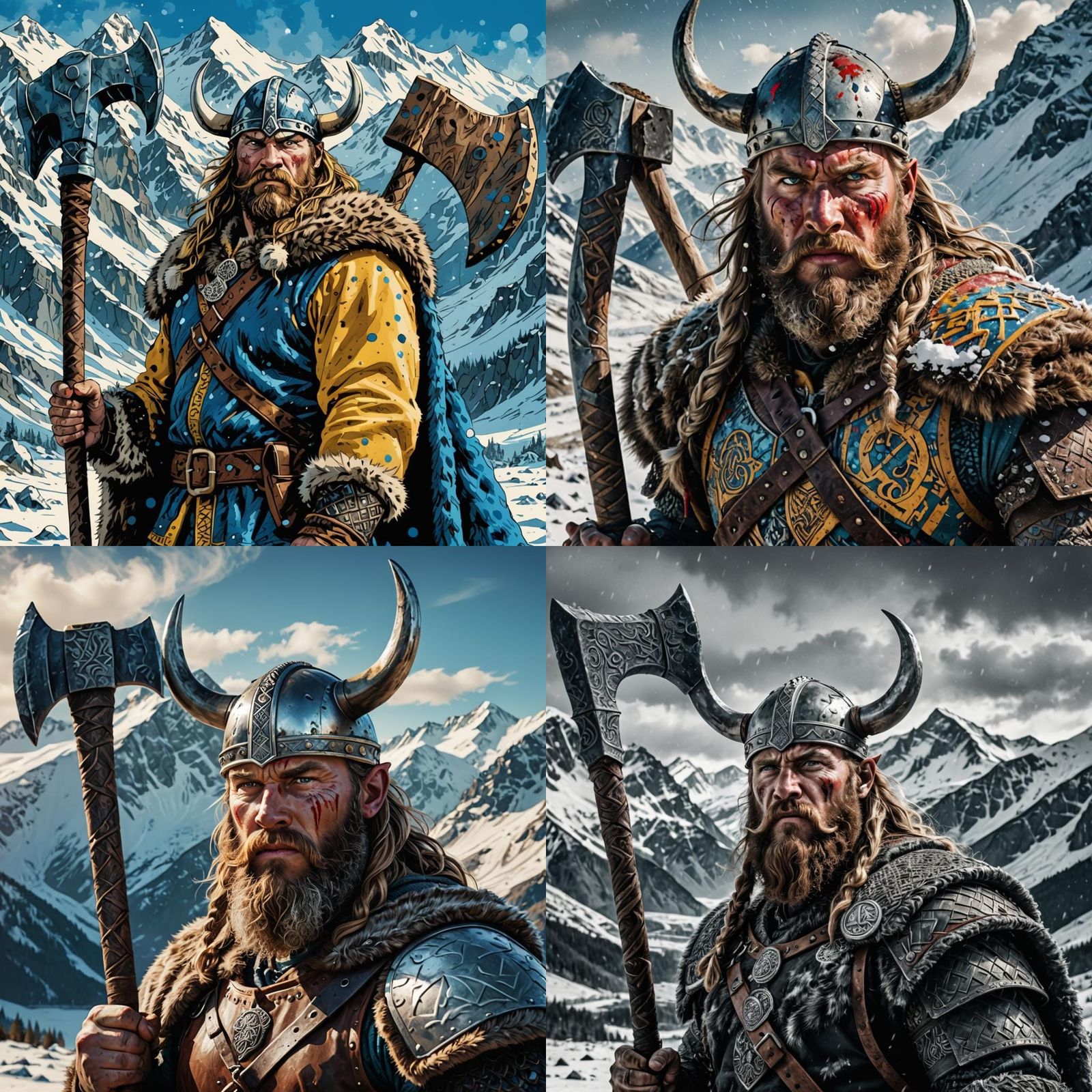 Viking Warlord in Pop Art Style