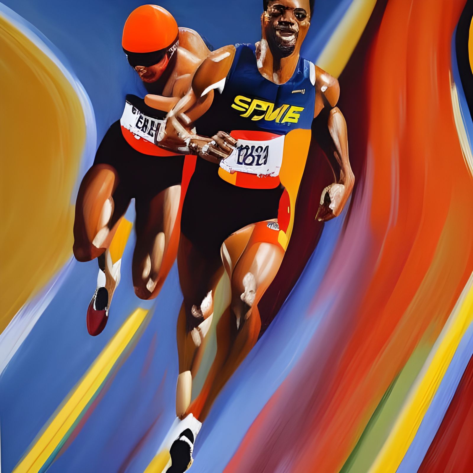 Sprinter's Start: An Impressionistic Oil Painting