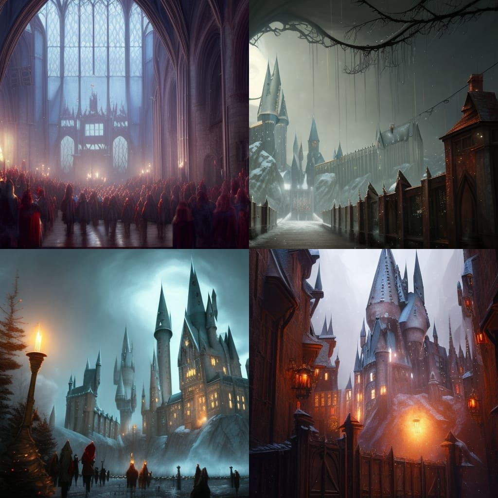 Hogwarts Christmas: Dark Fantasy Concept Art