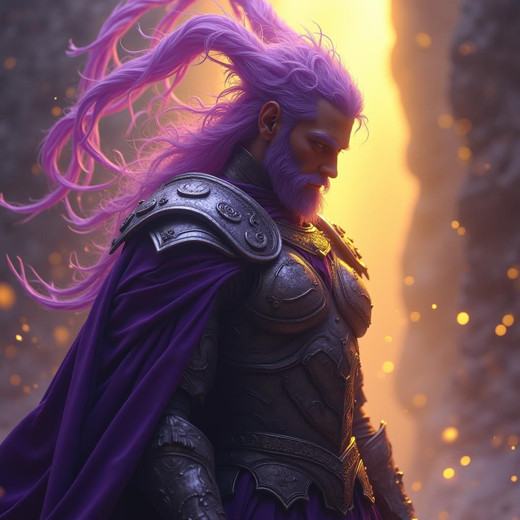 Majestic Male Warrior in Dark Fantasy Style