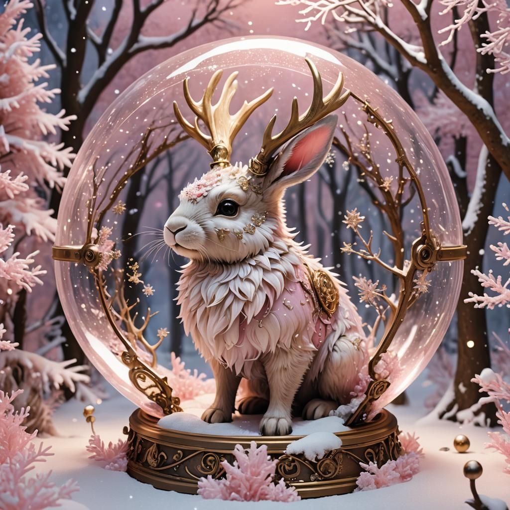 Steampunk Jackalope in Enchanted Forest