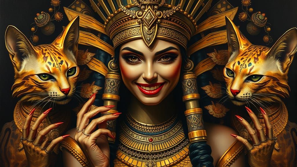 Goddess Cleopatra in Biomechanical Egyptian Style