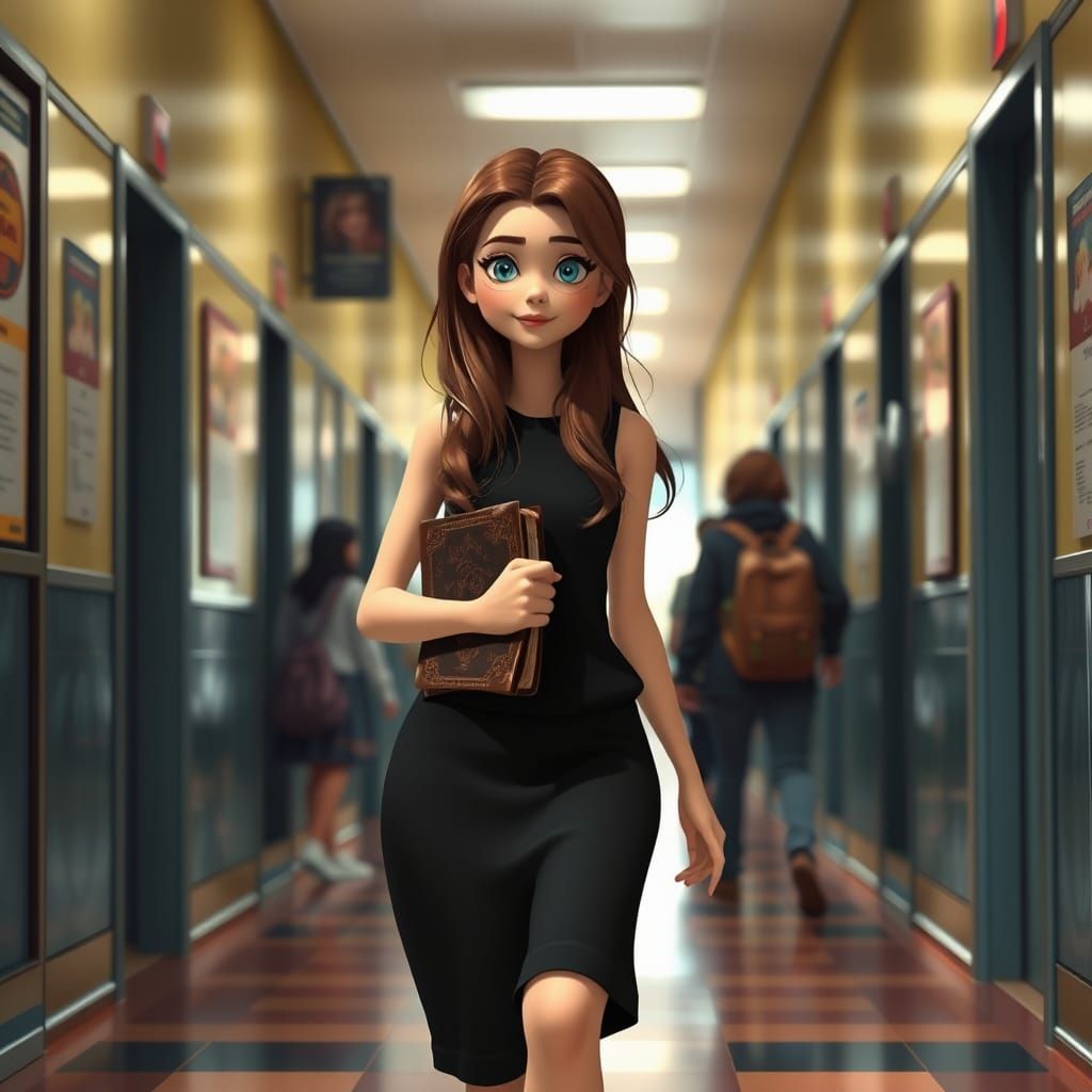 Disney-Inspired Belle Walks Down High School Corridor in Bla...