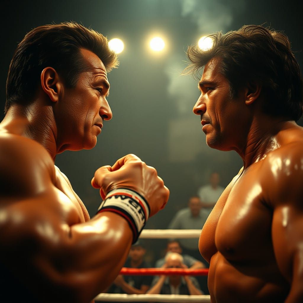 Arnold Schwarzenegger vs Sylvester Stallone in Epic Boxing F...