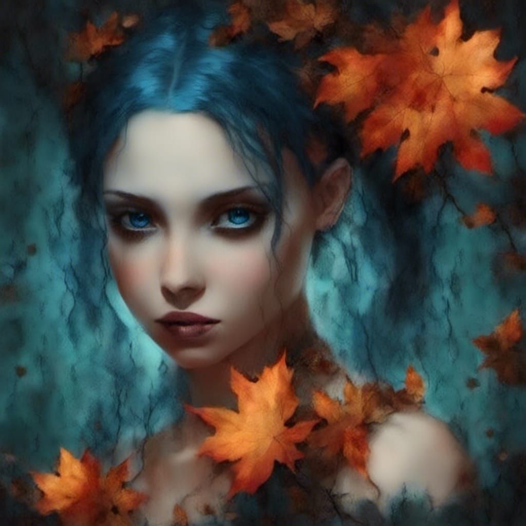 Wednesday Addams Fairy in Alcohol Ink Style