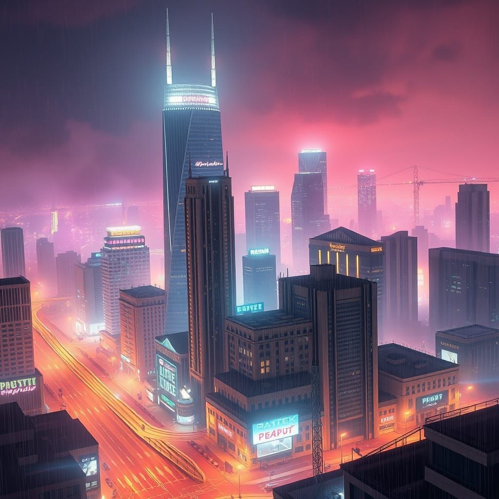 Futuristic Los Angeles in Cyberpunk Style