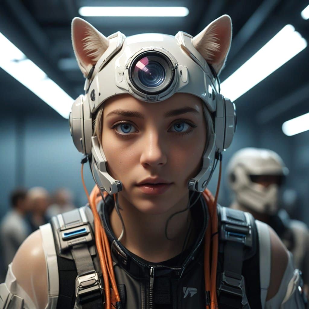 Neon Avenger in Hyperrealistic Digital Portrait