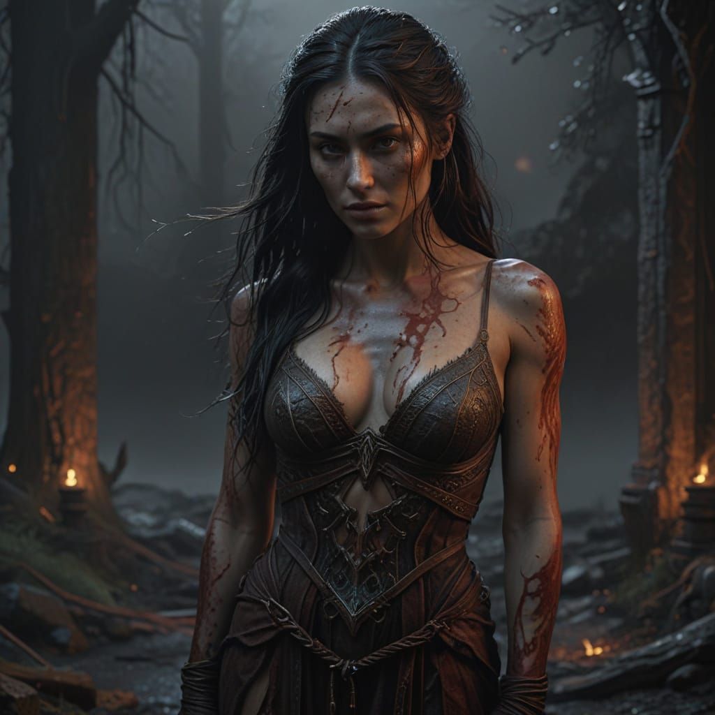 Ethereal Horror-Fantasy Portrait in Apocalyptic Surrealism S...