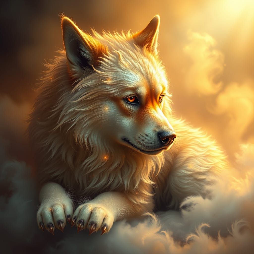 Surreal Canine Dreamscapes with Iridescent Fur and Ethereal...