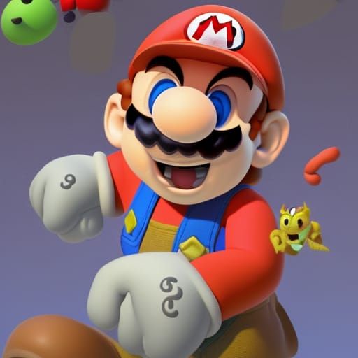 Mario Reimagined as 3D Digital Art