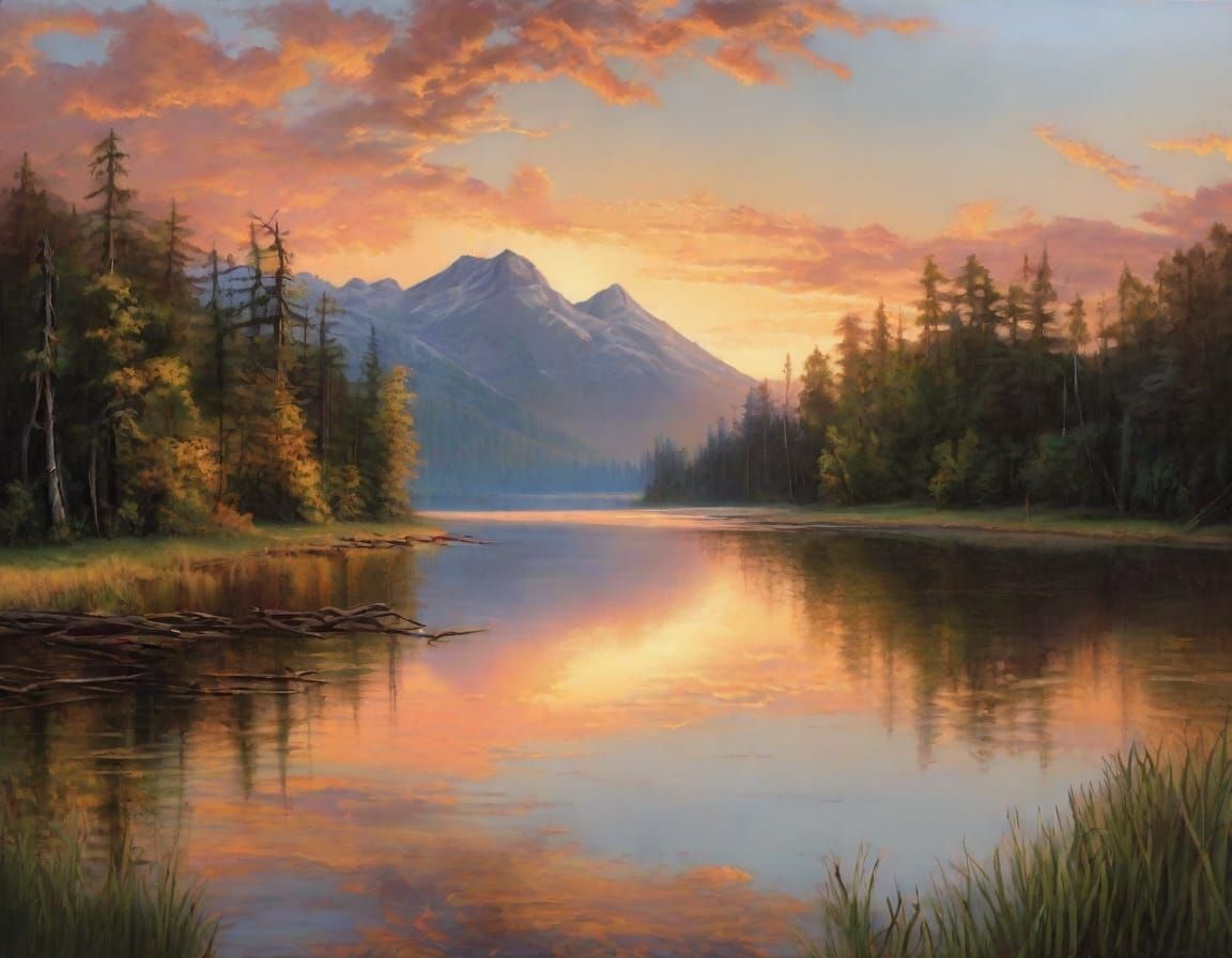 Serene Mountain Range with Majestic Sunrise