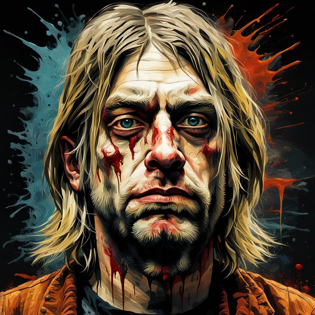 Grotesque Decaying Face in Gothic Impressionist Style