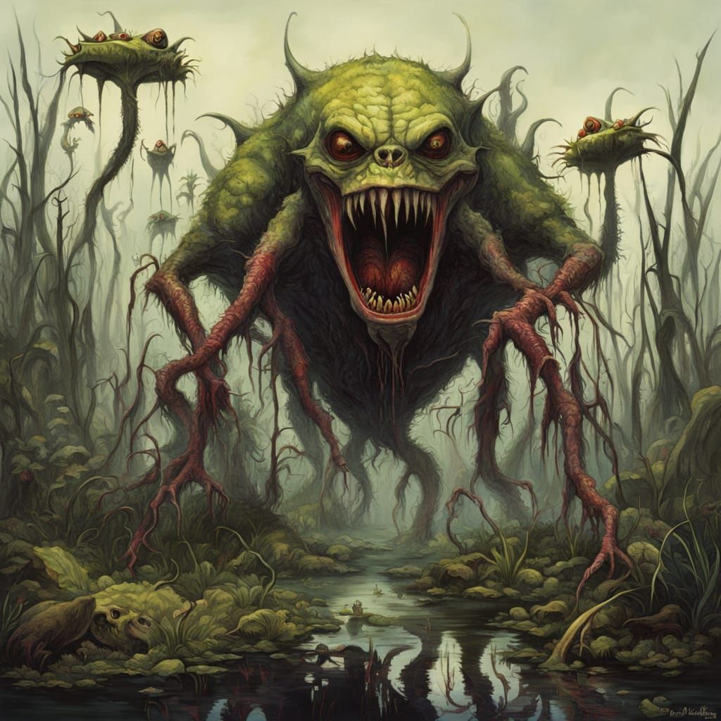 Horrorpunk Swamp with Carnivorous Plants