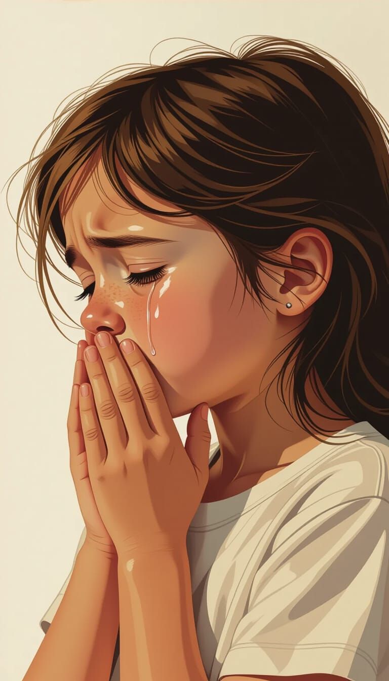 Childhood Comfort: Emotive Digital Painting of a Child