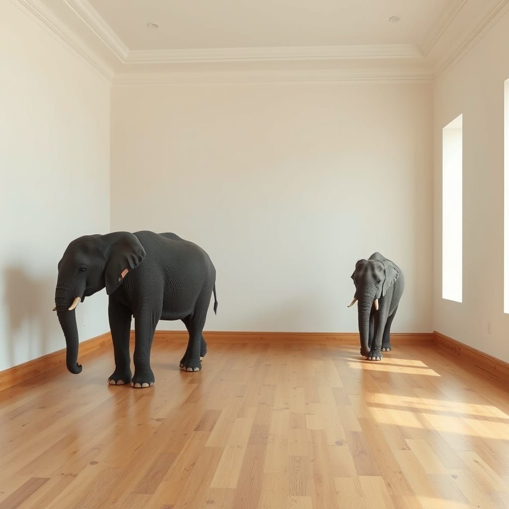 Prompt: a photo of an empty room with absolutely NO elephants. Try it 🤣 #1