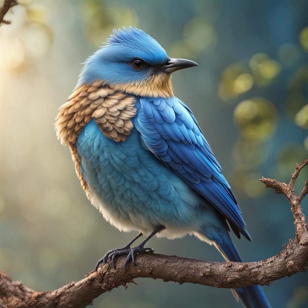 Vibrant Blue Bird Ready for Flight
