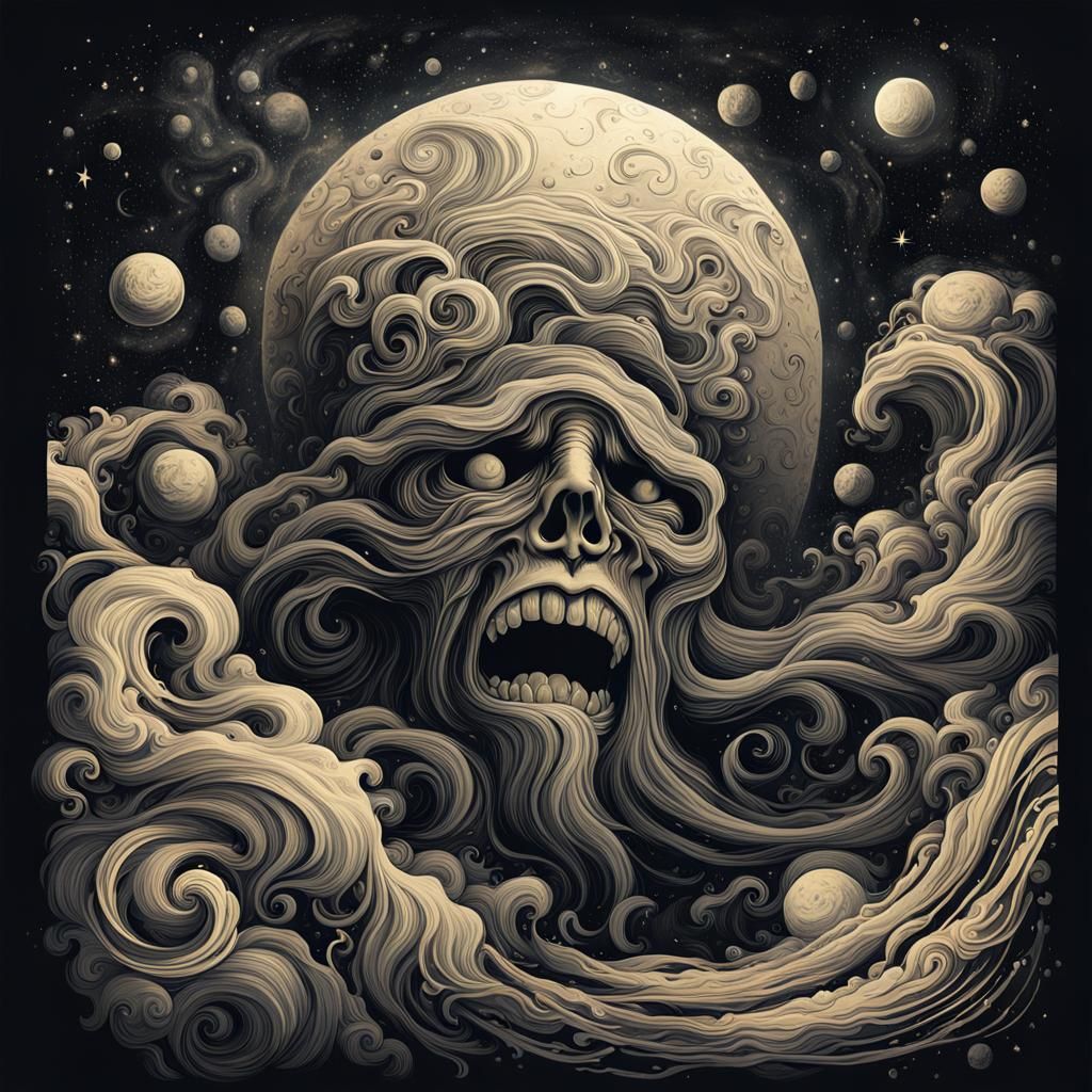 Saturn Devouring His Son: Abstract Cosmic T-Shirt Art