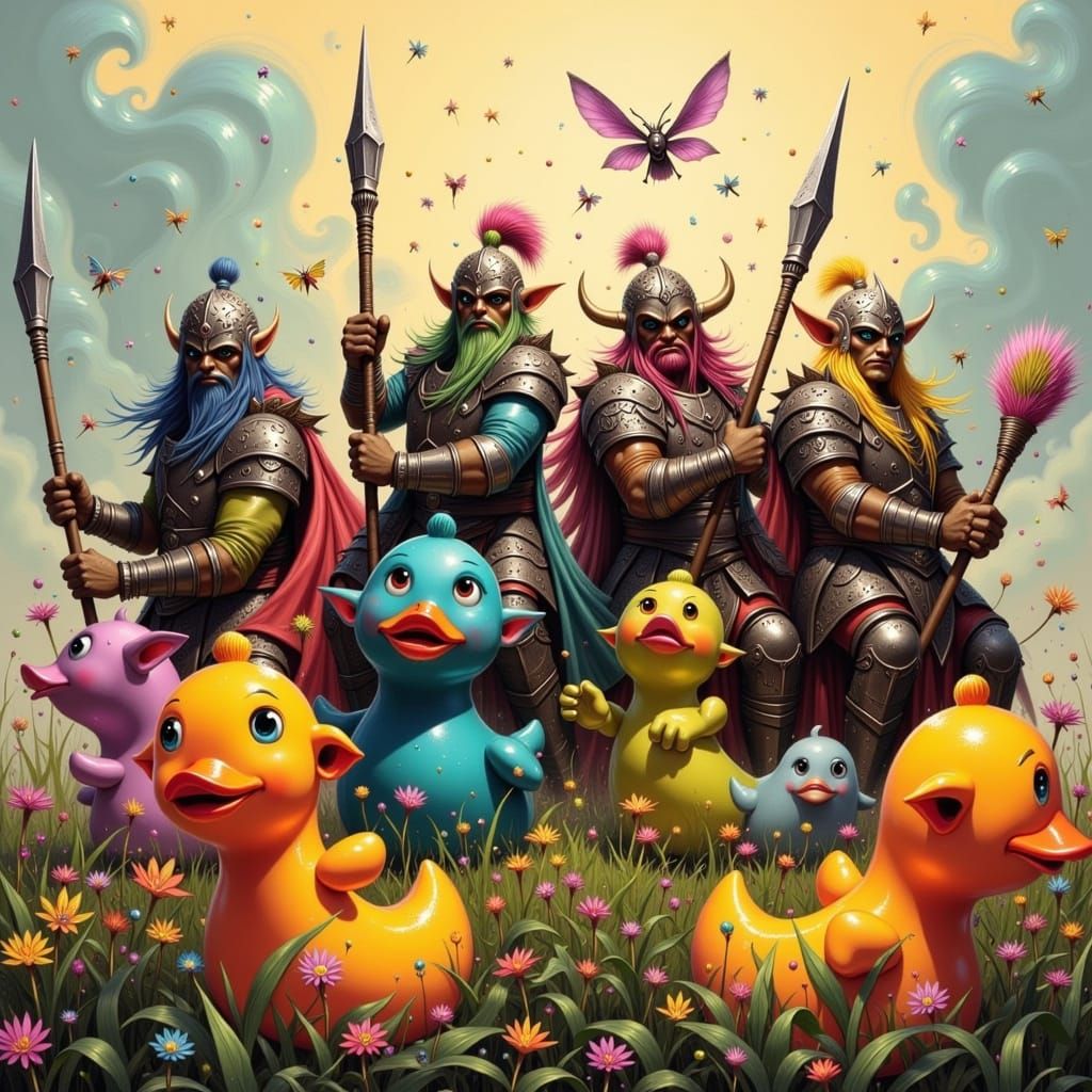 Vibrant Orcs Jousting in a Fantastical World of Whimsy