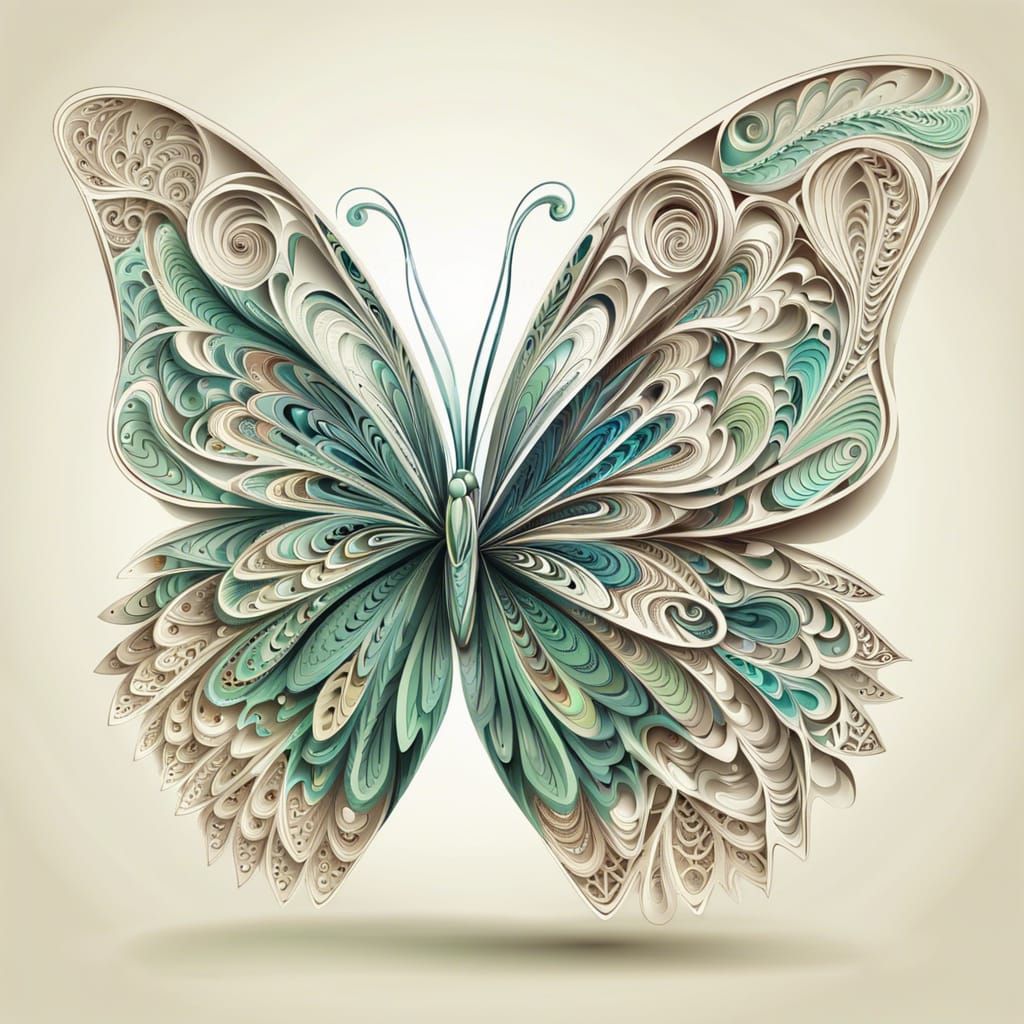 Butterfly with Leaf Wings: Abstract Fractal Art